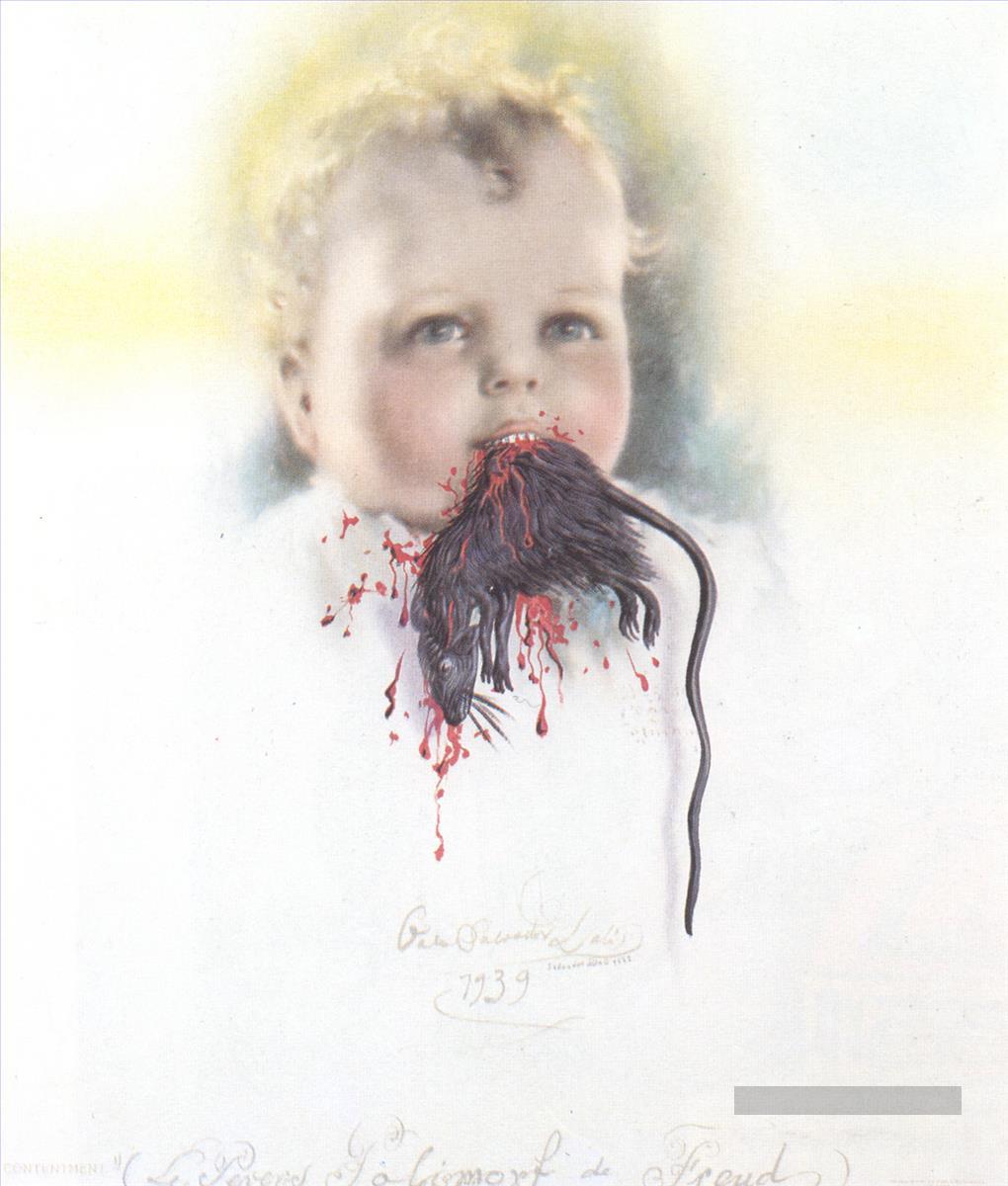 Enfant bulgare mangeant un rat Salvador Dali Peintures à l'huile